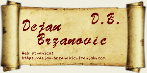 Dejan Brzanović vizit kartica